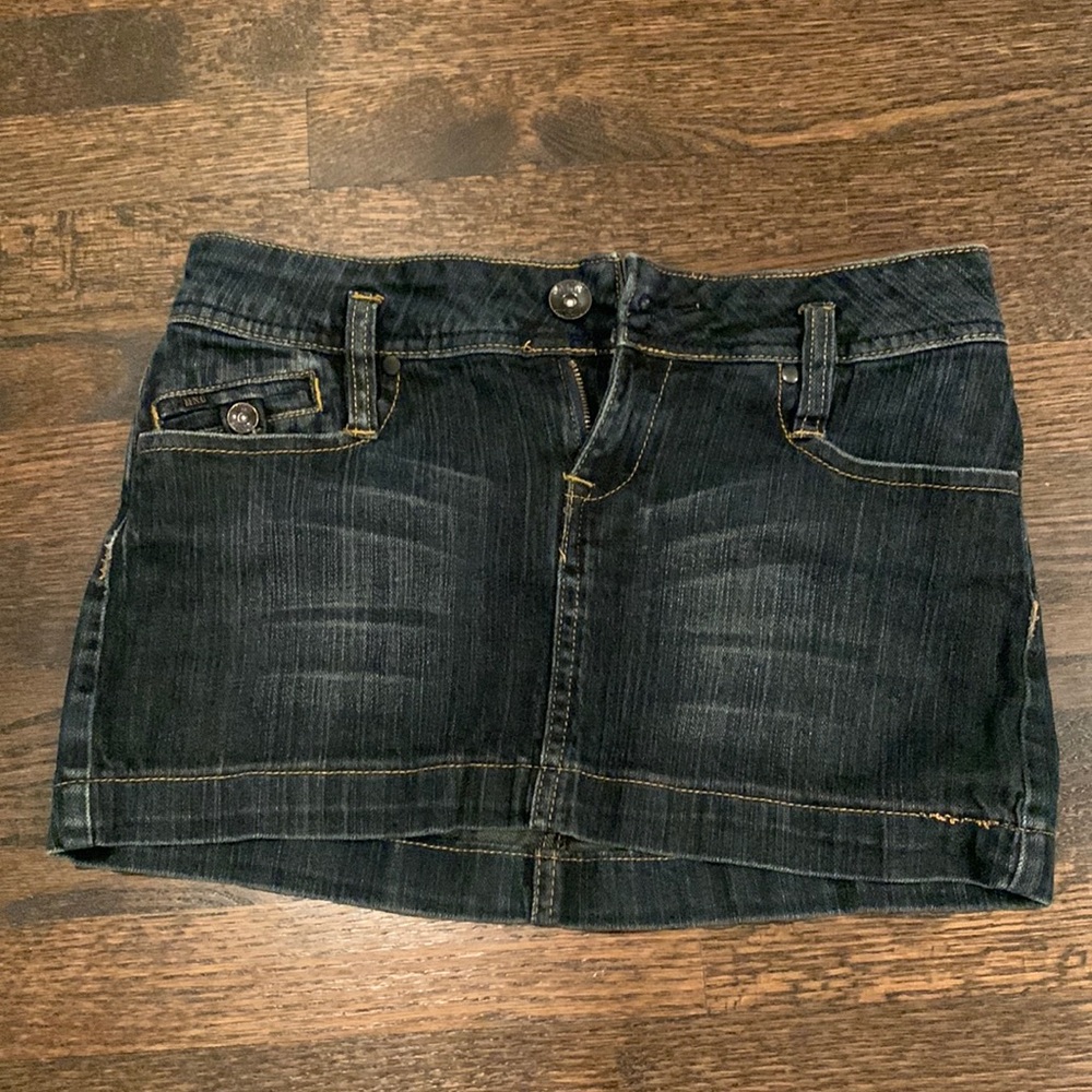 Mango Jeans size 4 dark blue denim mini skirt